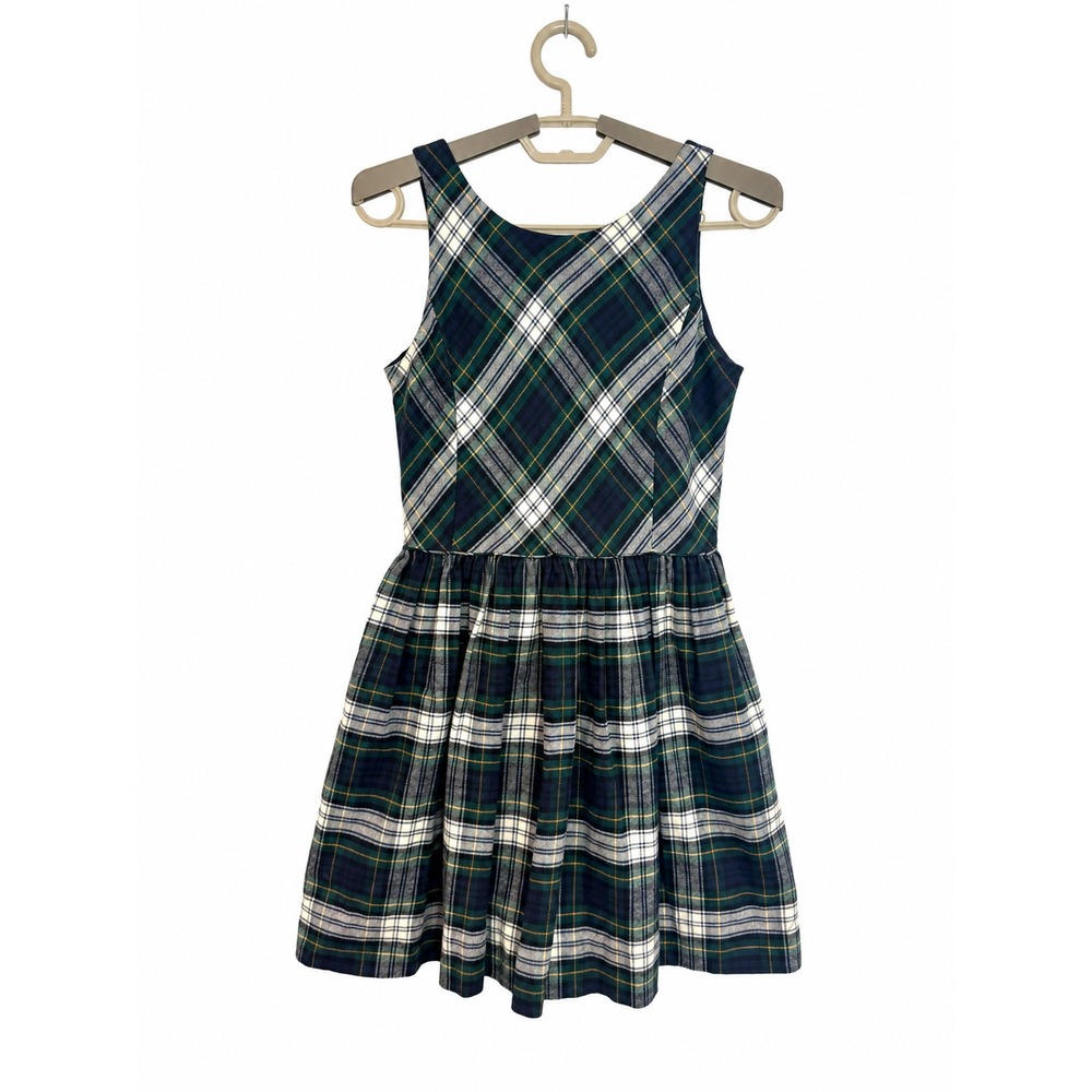 Polo Ralph Lauren Holiday Dress Green Plaid Tartan NWT Girls 12 Sleeveless